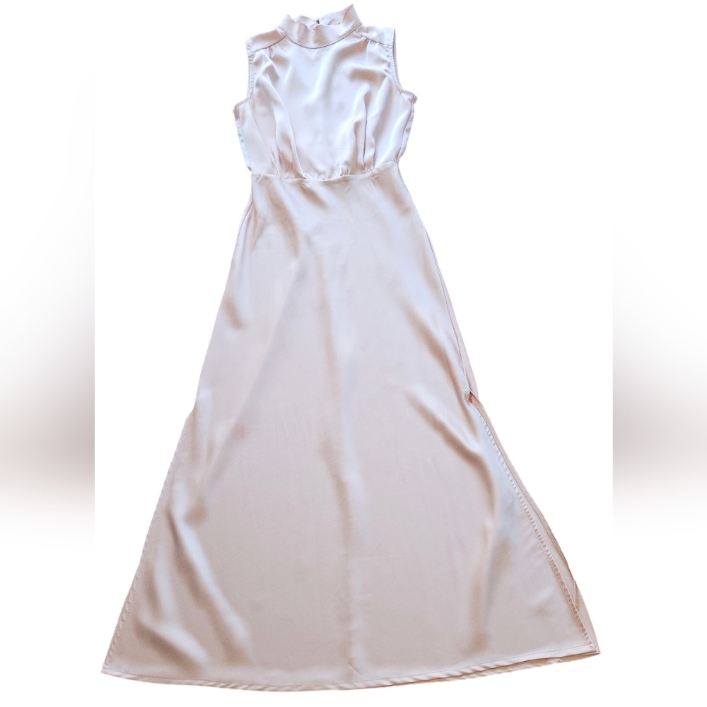 LULUS Satin Sleeveless Halter Maxi Dress Size S